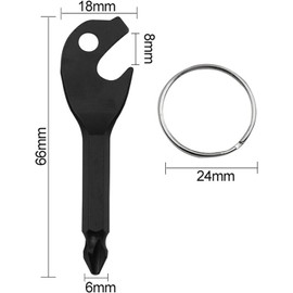 Black Compact Keychain Multifunction Tool Stainless Opener Screwdriver Mini Pry Bar And Lanyard Hole Keychain Screwdriver Tool Multitool Multitools and Accessories