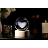 AWARDSEN 60 mm Crystal Ball Heart, Paperweight Glass Ball Decoration,