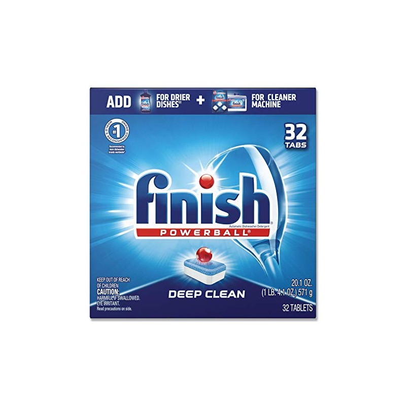 Finish All in 1 Powerball Fresh,deep clean,32ct, Dishwasher Detergent Tablets