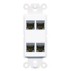 RiteAV - 4 Port Cat6A Ethernet Wall Plate - Rocker [White]