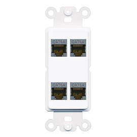 RiteAV - 4 Port Cat6A Ethernet Wall Plate - Rocker [White]