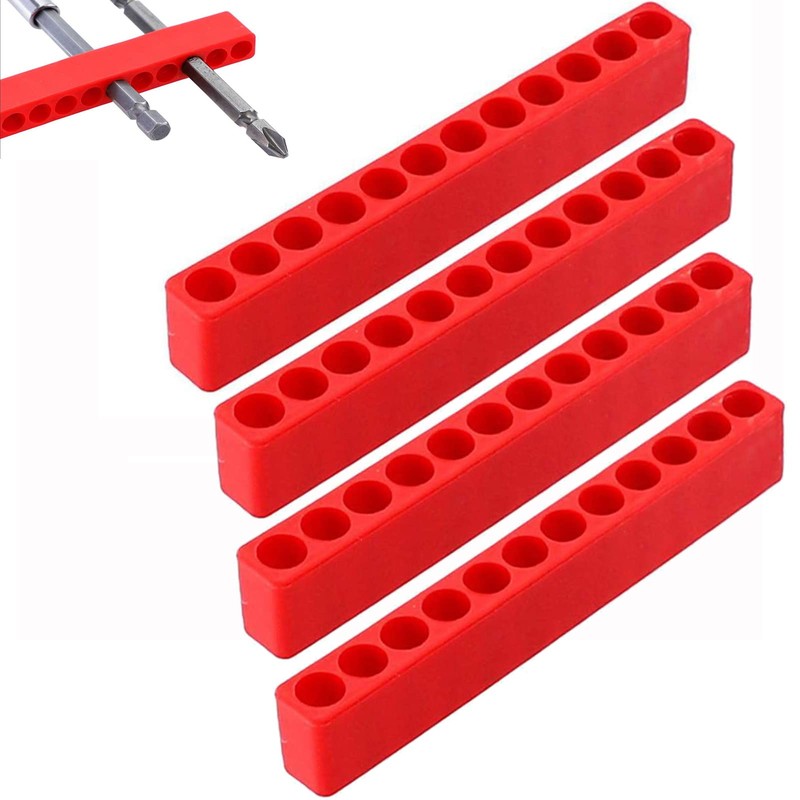 Uadme Drill Bit Organiser, 5Pcs 12 Holes Screwdriver Bits Storage