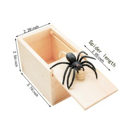 Rubber Spider Trick Box, Handmade Wooden Trick Surprise Box Spider Hidden in One Box Trick Toys for Adults and Children Pranks for Adults Stuff