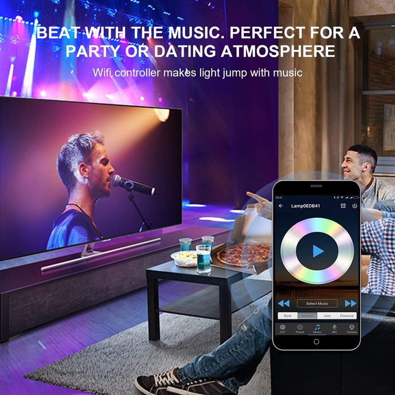 NIZEAMI RGB Led Light Strip Voice Control Work with &