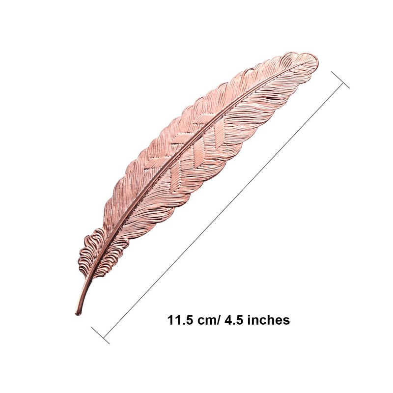 8 Pieces Metal Feather Bookmarks Assorted Metal Bookmark Feather Shape