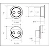 QCAA Heavy Duty Solid Metal Closet Rod Socket Set, 1-3/8'',