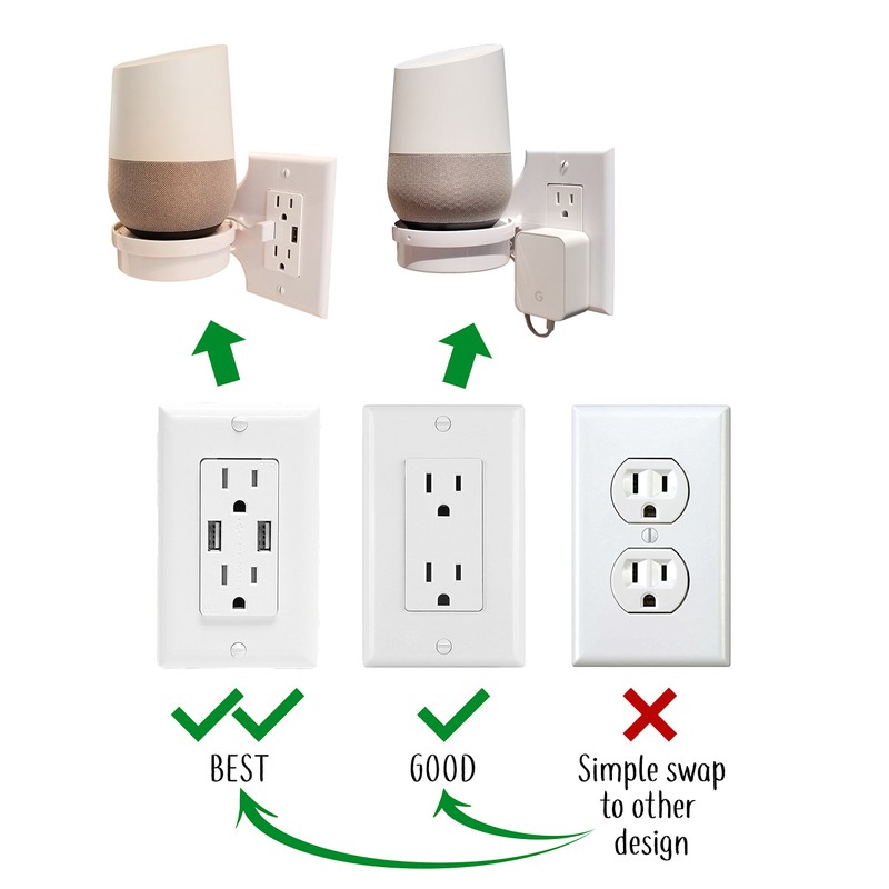 Mount Genie Smart Home Outlet Shelf: Hidden Cord Storage and