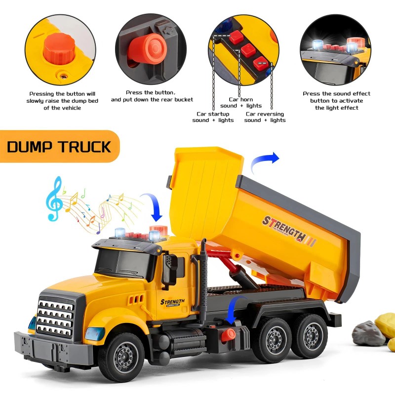 LerBao 2 Pack Large Construction Engineering Truck Toys,Moveable Claw Excavat...