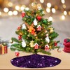 Purple Christmas Tree Skirts 21 Inch Xmas Tree Collar with