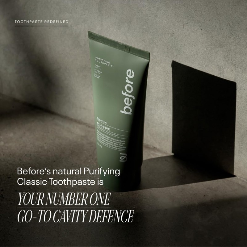 Before Toothpaste, SuperMint, Clean Natural Ingredients, Balanced Foaming, Low Abrasion,