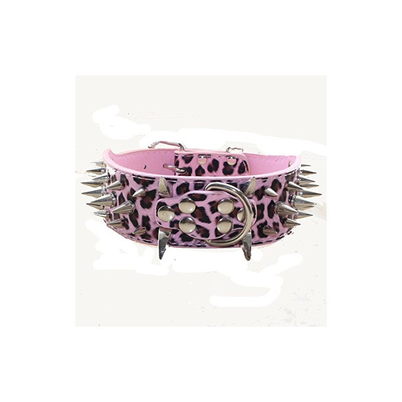Haoyueer Leather Sharp Spiked Studded Dog Collars, Harnesses & Leashes