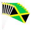 25 Pack Jamaica Small Flag, Hand Held Jamaican Stick Flag