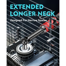 SOARFLY 3/8" Cordless Ratchet Wrench, Extended Electric Ratchet Wrench, 40 Ft-Lbs 450 RPM 16.8V Cordless Battery Powered Ratchet Wrench Set with 2 Batteries, Variable Speed, 7 Sockets, LED Light