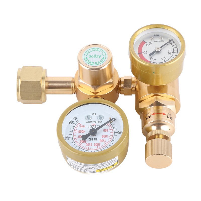 Argon CO2 Regulator 0 To 4500PSI CGA580 15/16in Female Thread
