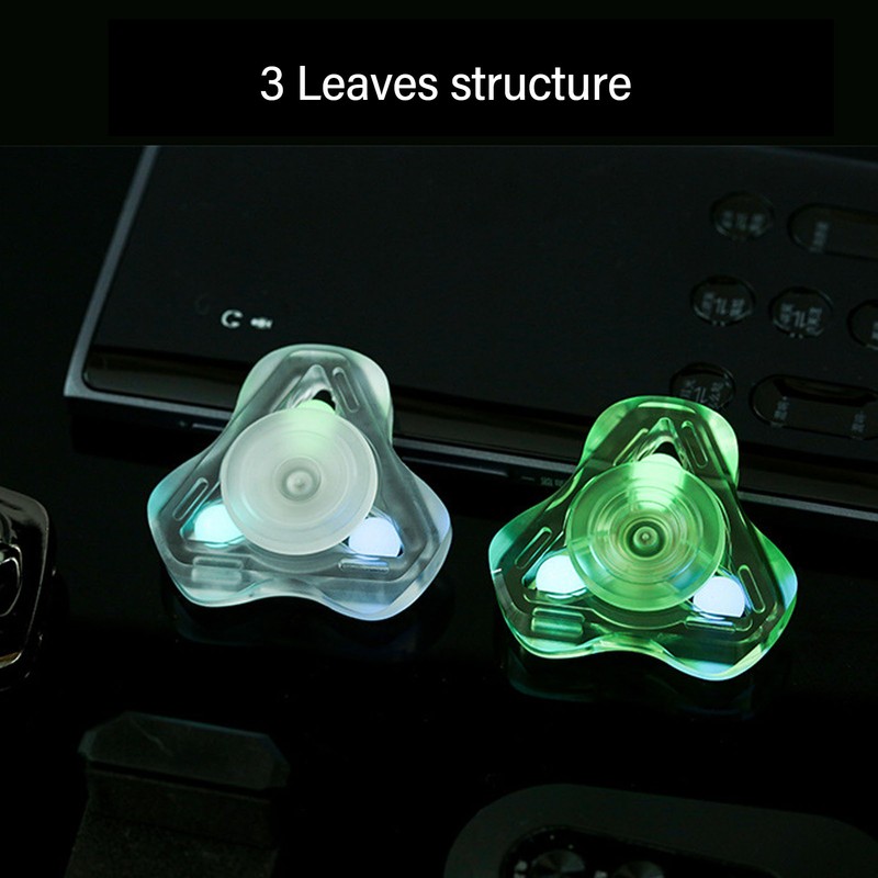 Fingertip Gyroscope Glow in The Dark 3 Leaves Reduce Anxiety
