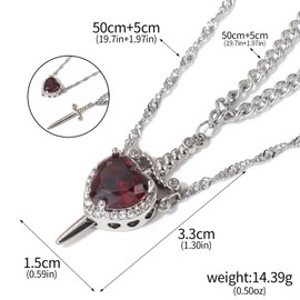 Disengor Heart and Sword Couple necklace - Knight and Princess Necklace for Women Men