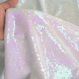 ShinyBeauty Sequin Fabric by The Yard Sequin Material Upholstery Fabric 1 Yard (92 CM) Changed White Lining Fabric Quilted Fabric Sequin Fabric Sequence Fabric for Girls Dressmaking