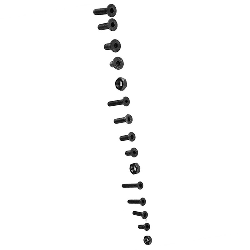 480pcs/set Black Carbon Steel Hexagonal Countersunk Screw Nut Kit M2