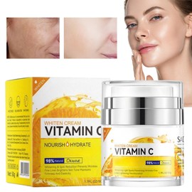 Vitamin C Face Cream With Niacinamid and Retinol,Anti Aging Wrinkles,Brightening Face Moisturiser for Dark Spots Acne,Retinol Night Cream,Day Cream for Women Anti Aging,Wrinkle Fillers,Night Serum