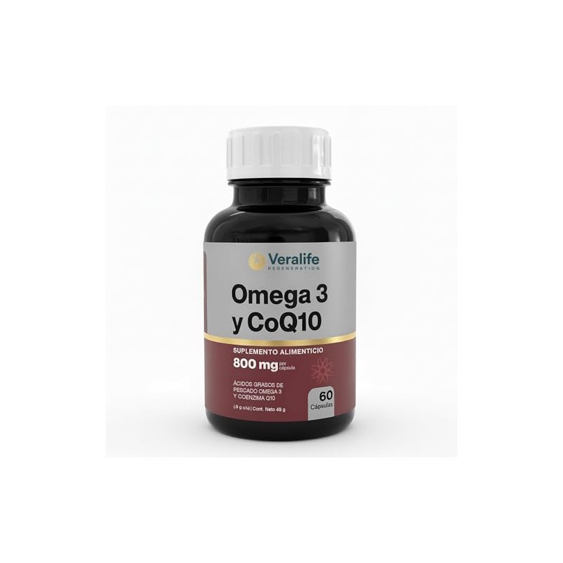 Suplemento Omega Coenzima Q10 Cápsulas Vitaminas Ácidos Grasos Pescados Alimenticio