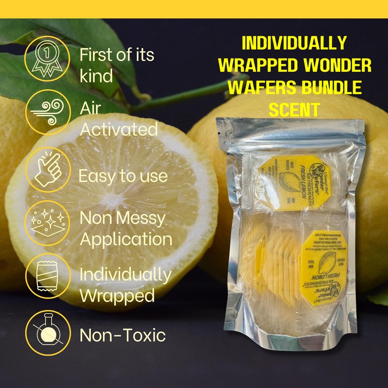 Wonder Wafers 75 count Air Fresheners Individually Wrapped, Fresh Lemon
