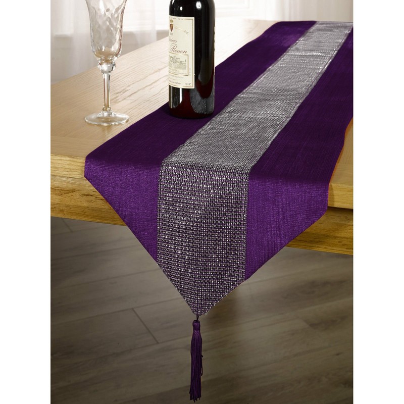Emma Barclay Eclat - Diamante Table Runner in Silver -