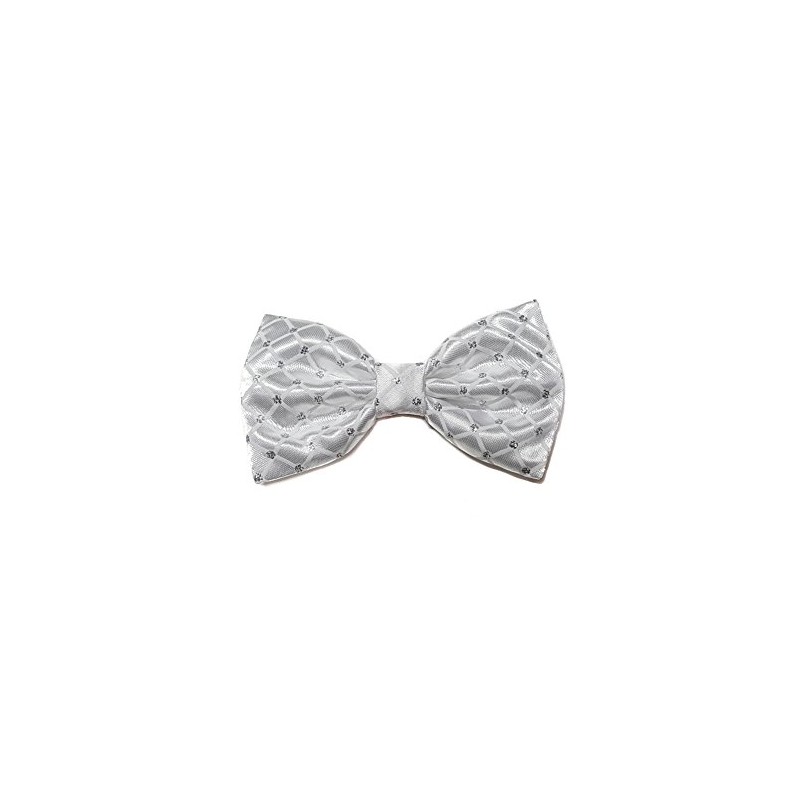 Mini Satin Hair Bow (Headband (Large), White Diamonds)