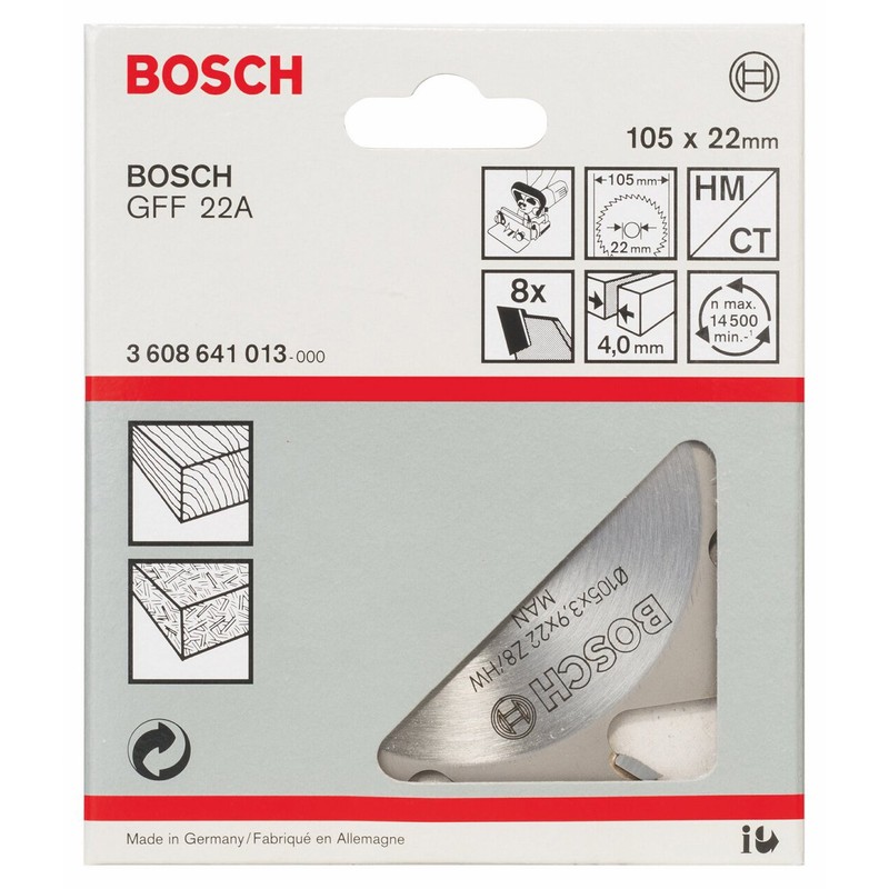 Bosch 3608641013 Blade Cutter GFF22A, 105mm, Silver