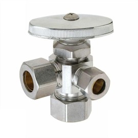 LEFITPA Replacement 5/8 Inch Comp x 1/2 Inch Slip Joint x 3/8 Inch Comp Multi Turn Brass Angle Stop Valve for PrimeX 82014