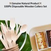 1Above 100Pk Disposable Wooden Cutlery Set, 100% Natural and Biodegradable,
