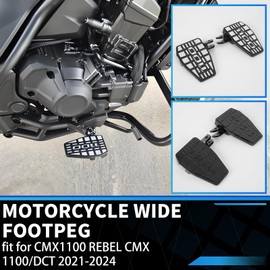 GFARDMOTO Wide Motorcycle Foot Pegs Pedals Honda Level 1100 CMX1100 (2021-2025 CMX 1100 DCT) Compatible Aluminum Footrest Foot Pegs Extension Step Board Extender (Black)