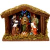 Home&Style nativity scene, 6 figures and 1 wooden stable, 20