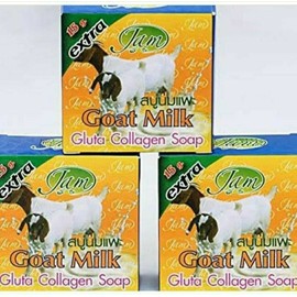 Jam 2x JAM Goat Milk Gluta Collagen Whitening Herbal Soap Face and Body 65 g.