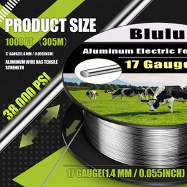 Blulu 17 Gauge Aluminum Electric Fence Wire 1000 ft Aluminum Fence Wire for Garden Electric Fence Aluminum Magnesium Alloy Fence Chicken Wire, High Conductivity and Durability