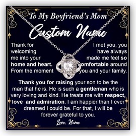 Custom To My Boyfriends Mom Necklace, Boyfriend Mom Necklace From Girlfriend, Christmas Gifts For Boyfriends Mom, Mothers Day Gifts For Your Boyfriends Mom, Birthday Necklace Gifts For Boyfriends Mom