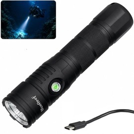 Blue Reef 2000 Lumens Scuba Dive Light, 390m Long-Range Beam, 4Hr Runtime / 2Hr at Full 2000LM Output – USB-C Rechargeable, 100m Waterproof Diving Flashlight for Scuba & Night Diving
