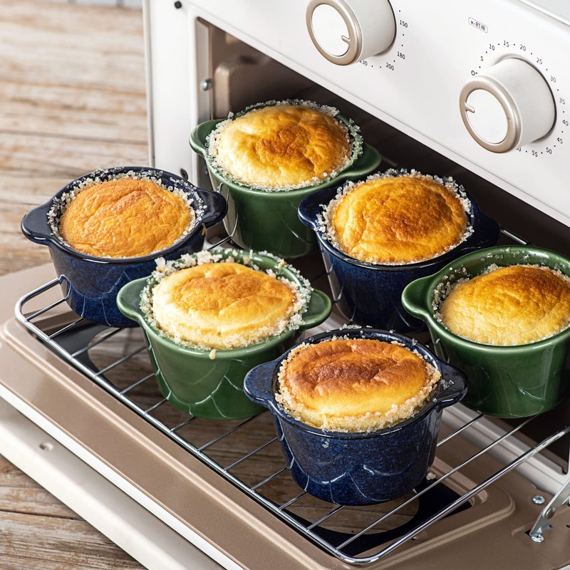 Creme Brulee Ramekins Ceramic Bowls - VICRAYS Mini Custard Cups