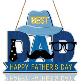 ANHUIB Birthday Gifts for Dad from Daughter Son Best Dad Gifts for Christmas Happy Father's Day Wooden Sign Living Room Bedroom Decoration 29 x 24.5 cm