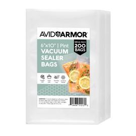 Avid Armor Vacuum Sealer Bags 200 Pint 6x10" Size for Food Saver, Seal a Meal Vac Sealers, BPA Free, Heavy Duty, Meal Prep and Sous Vide Vacume Safe, Universal Designed Food Storage Bag