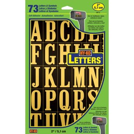 Hy-Ko Products MM-3L Self Adhesive Vinyl Letters 2" High, Black & Gold, 73 Pieces,Black/Gold