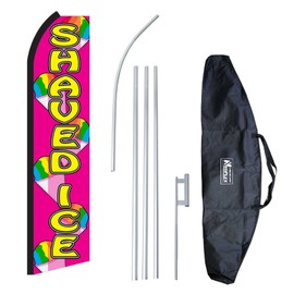 "Shaved Ice" 12-Foot Swooper Feather Flag and Case Complete Set.Includes 12-Foot Flag, 15-Foot Pole, Ground Spike, and Carrying/Storage Case