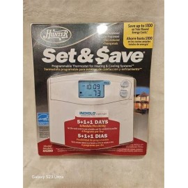 Hunter 44260 Set and Save 5+1+1 Programmable Thermostat - White