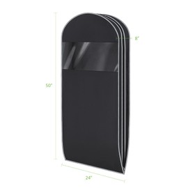 KEEGH Space Saving Hanging Garment Bag with Self Compression Zipper, 50 Inch Garment Bags for Hanging Clothes with Clear Window, Suit Bags for Closet Storage (2 Pack)