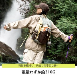 BISINNA Backpack, 10.6 oz (310 g), Ultra Lightweight, Foldable, Mountaineering Backpack, 6.3 gal (22 L) + 2.8 gal (8 L) Outdoors, Camping, Large Capacity, Water Repellent, Durable, Multi-functional