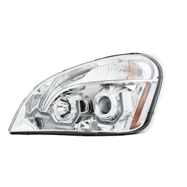 GG Grand General 89400 Freightliner Cascadia Chrome Projector Headlight with White LED Running Light for 2008 and Newer – Driver Side