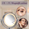 JERDON Lighted Tabletop Makeup Mirror - LED Lighted Vanity Mirror