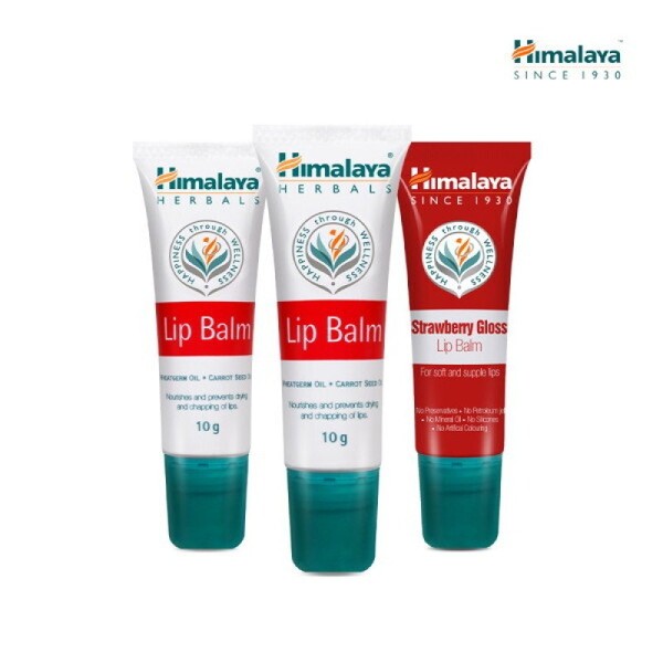 Himalaya Vegan Carrot Lip Balm 10g x2 + Strawberry Lip