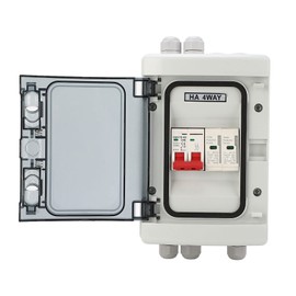 DC Solar Disconnect Switch, PV DC Miniature Circuit Breaker with IP65 Waterproof Distribution Box for Solar Panels, 500V Photovoltaic Electrical Isolator Switch for Outdoor Use (40A)