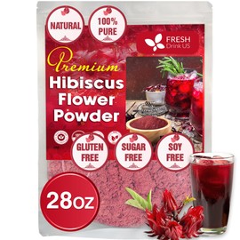 FreshDrinkUS, Premium 28oz Hibiscus Flower Powder, 100% Natural and Pure from Hibiscus Flowers, Natural Food Coloring, Hibiscus Flowers Tea, No Additives, No Gluten, No Sugar, Vegan