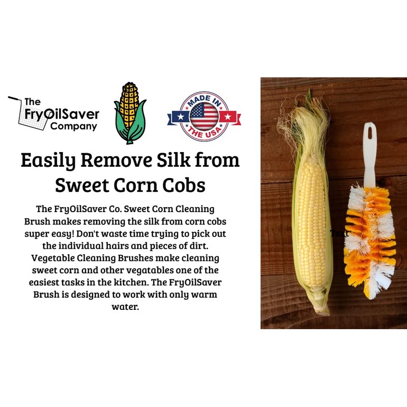 Corn De-Silker Brush | Bristled Veggetable Scrubber for Brushing Carrots,